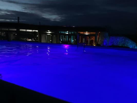 the pool at night